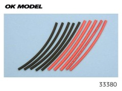 33380　収縮チューブ 3mm 赤/黒 各5本セット