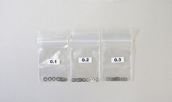 B0763  シムセット φ3x5 (0.1/0.2/0.3 各10pcs.)