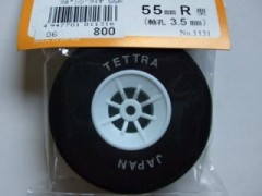 テトラ　1131　軽量スポンジタイヤ 55φ R 軸径3.5mm