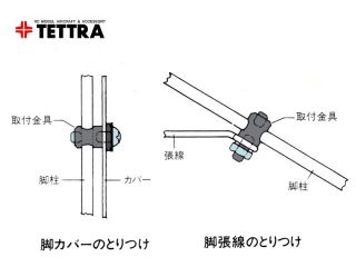 テトラ　1391　ピアノ線用脚カバー取付金具 2.6～2.8φ用