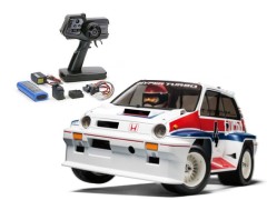 【7月発売】58611　1/10RC Honda シティターボ （WR-02Cシャーシ）組立キット+タミヤ：ファインスペック 電動RCドライブセット+オリジナルフルベアリングセット （未組立） ≪ラジコン≫