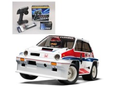 【7月発売】58611　1/10RC Honda シティターボ （WR-02Cシャーシ）組立キット+サンワ：MX-6 コンピュータプロポ付きオリジナルフルセット（未組立） ≪ラジコン≫