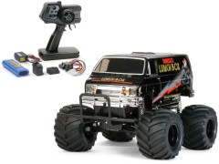 58546 TAMIYA/タミヤ　1/12 RC ランチボックス ブラックエディション 組立キット+タミヤ：ファインスペック 電動RCドライブセット （未組立） ≪ラジコン≫