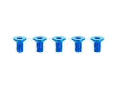 42328  TRF 3x6mm ハイグレードアルミ六角皿ビス（ブルー・5本）