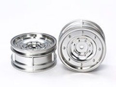 OP.1737  スチール風ディッシュホイール2本(ツヤ消しシルバー)(26mm幅･オフセット+4)