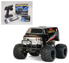 58546 TAMIYA/タミヤ　1/12 RC ランチボックス ブラックエディション 組立キット+サンワ：MX-6 コンピュータプロポ付きオリジナルフルセット（未組立） ≪ラジコン≫