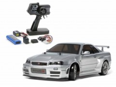 58605 TAMIYA/タミヤ　1/10 RC ニスモ R34 GT-R Z-tune（TT-02D）ドリフトスペック 組立キット+タミヤ：ファインスペック 電動RCドライブセット （未組立） ≪ラジコン≫