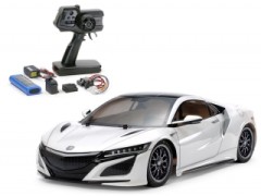 58634 TAMIYA/タミヤ　1/10 RC NSX (TT-02シャーシ)　組立キット+タミヤ：ファインスペック 電動RCドライブセット （未組立） ≪ラジコン≫