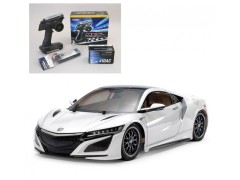 58634 TAMIYA/タミヤ　1/10 RC NSX (TT-02シャーシ)　組立キット+サンワ：MX-6 コンピュータプロポ付きオリジナルフルセット(HVS702サーボ仕様)+オリジナルフルベアリングセット （未組立） ≪ラジコン≫
