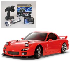58648 TAMIYA/タミヤ　1/10 RC マツダ RX-7（FD3S）（TT-02Dシャーシ）ドリフトスペック 組立キット+サンワ：MX-6 コンピュータプロポ付きオリジナルフルセット （未組立） ≪ラジコン≫