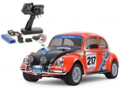 58650 TAMIYA/タミヤ　1/10 RC フォルクスワーゲン ビートル ラリー（MF-01Xシャーシ） 組立キット+タミヤ：ファインスペック 電動RCドライブセット （未組立） ≪ラジコン≫