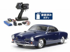 58677 TAMIYA/タミヤ　1/10 RC フォルクスワーゲン カルマンギア （M-06シャーシ）組立キット+タミヤ：ファインスペック 電動RCドライブセット+オリジナルフルベアリングセット （未組立） ≪ラジコン≫