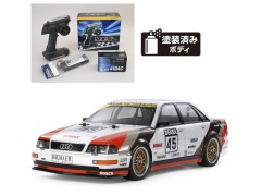 58682 TAMIYA/タミヤ　1/10 RC 1991 アウディ V8 ツーリング (TT-02シャーシ) 組立キット+サンワ：MX-6 コンピュータプロポ付きオリジナルフルセット(HVS702サーボ仕様)+オリジナルフルベアリングセット （未組立） ≪ラジコン≫