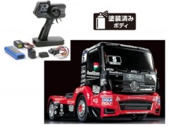 58683 TAMIYA/タミヤ　1/14 RC メルセデス・ベンツ アクトロス MP4 MB モータースポーツ (TT-01シャーシ TYPE-E) 組立キット+タミヤ：ファインスペック 電動RCドライブセット（未組立） ≪ラジコン≫