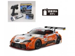 58703 TAMIYA/タミヤ　1/10 RC au TOMS GR Supra (TT-02シャーシ) 組立キット+サンワ：MX-6 コンピュータプロポ付きオリジナルフルセット+オリジナルフルベアリングセット(HVS702サーボ仕様) （未組立） ≪ラジコン≫