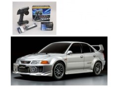 58713 TAMIYA/タミヤ　1/10 RC 三菱 ランサー エボリューション V (TT-02シャーシ) 組立キット+サンワ：MX-6 コンピュータプロポ付きオリジナルフルセット （未組立） ≪ラジコン≫