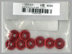 100543　CAPボルトワッシャーM4 レッド