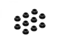 960241K#　アルミナット【M4フランジセレーション/ブラック/10pcs】